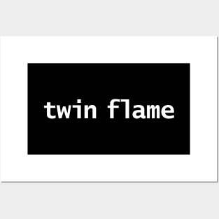 Twin Flame Minimal Typography White Text Posters and Art